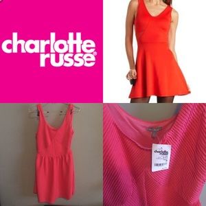 Charlotte Russe- Medium Hot Pink Zip-up Dress.
