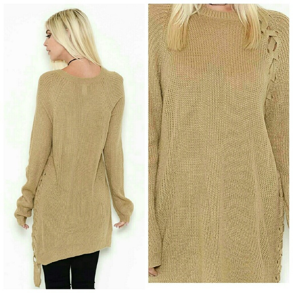 Lace up Side Sweater - Picture 2 of 3