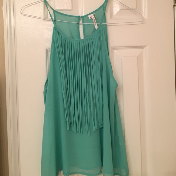 Tank top with fringe