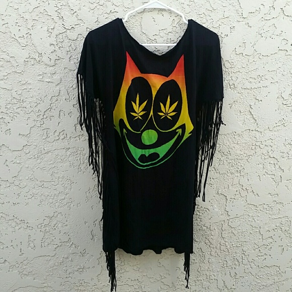 Vintage Shirt Dress with Felix the Cat cartoon - Picture 2 of 3