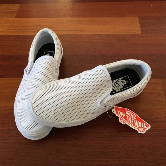 Brand new- White perforated Vans