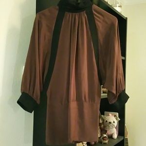 Black Halo 100% Silk Open Back Shirt