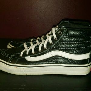 Leather hi top vans sk8 hi