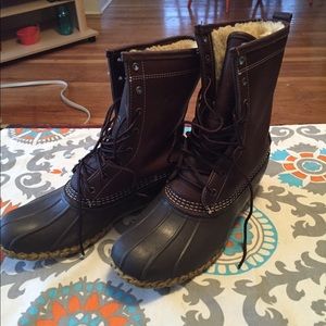 L.L. Bean Boots 10" Shearling Lined In Brown