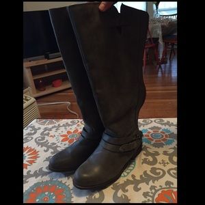 Madden Girl Caanyon Knee High Riding Boot in Gray