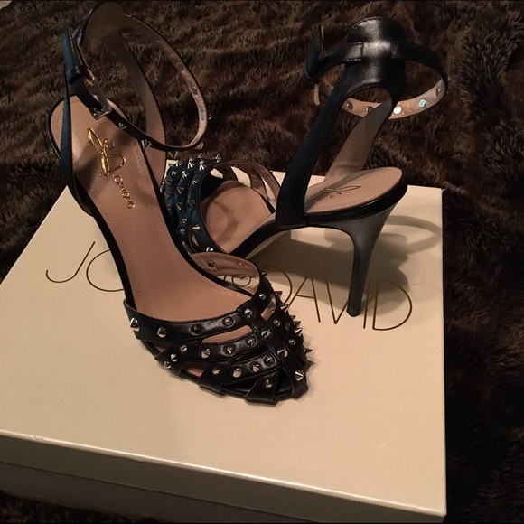 Joan & David black spike heels