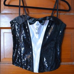 Tux sequin corset top - M