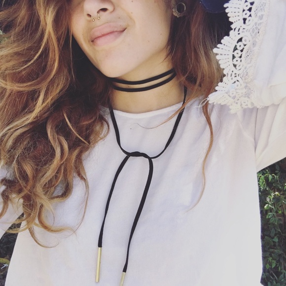 New ! Black and gold velvet choker