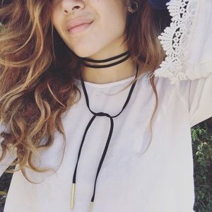 New ! Black and gold velvet choker