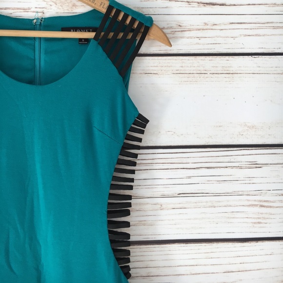 BLQ.MKT Teal Dress with Cutouts - Picture 2 of 4