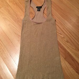 Arden B. Gold Metallic Racerback Tank