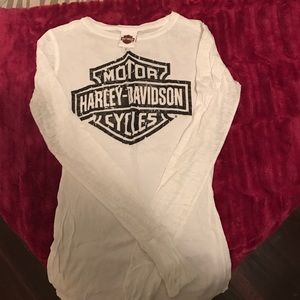 Harley Davidson long sleeve burn out tee
