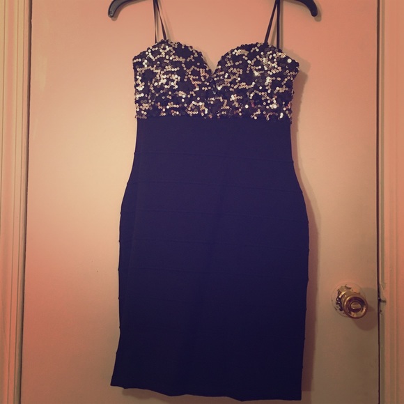 Black Sequin Dress