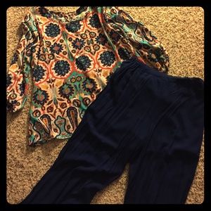 Bundle deal- cute Boho boutique top and bottom