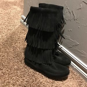 Minnetonka leather fringe boots