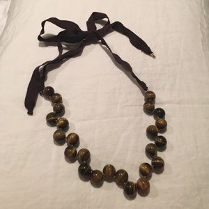 Brown glass beaded necklace