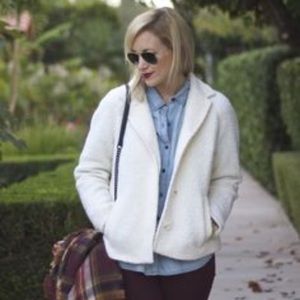 Lands' End Ivory Boucle Jacket Sz 2P