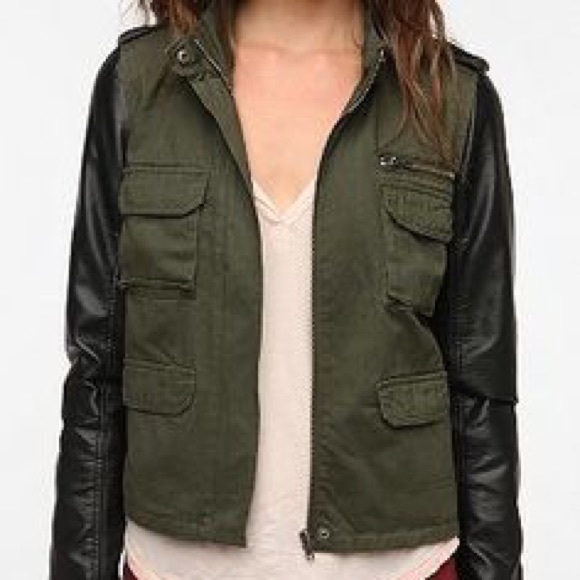 Urban Outfitters-hooded faux leather jacket - Picture 2 of 2