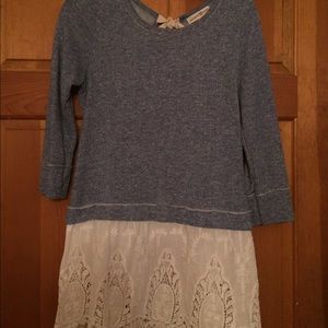 Sweater/Lace Peplum Top