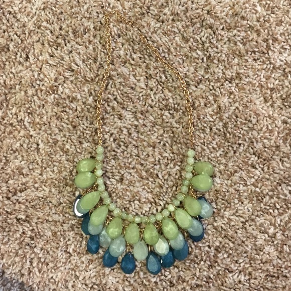 Green/ocean blue layered necklace
