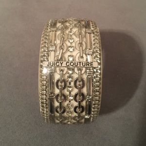 Juicy Couture Silver Chain Lucite Bangle Bracelet