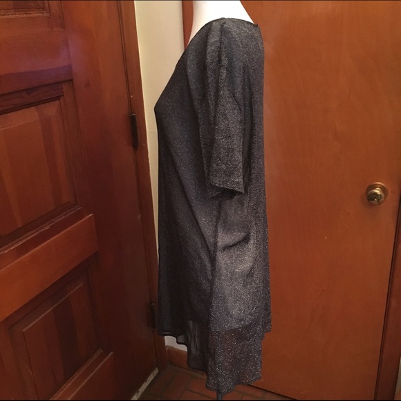 NWT La Palapa Sheer Silver Sparkly Tunic M🎁 - Picture 3 of 4