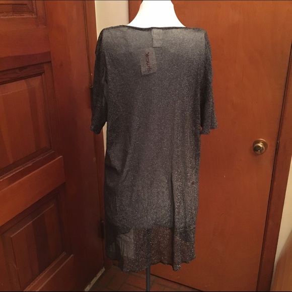 NWT La Palapa Sheer Silver Sparkly Tunic M🎁 - Picture 4 of 4