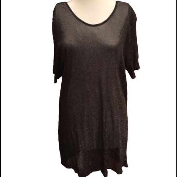 NWT La Palapa Sheer Silver Sparkly Tunic M🎁 - Picture 2 of 4