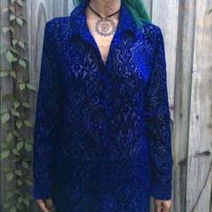 Velvet Button Down Blouse