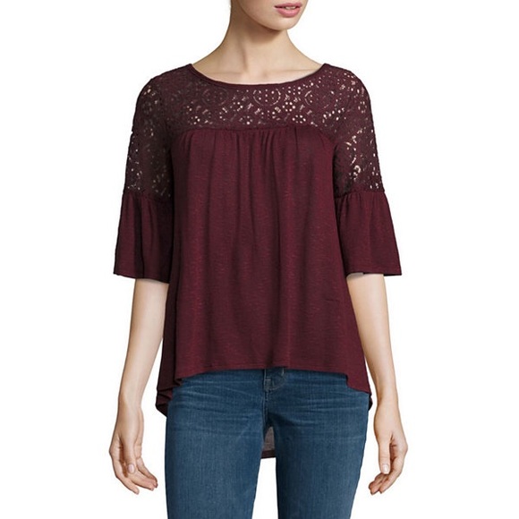 A.n.a lace knit bell sleeve