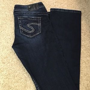 Silver dark blue denim jeans