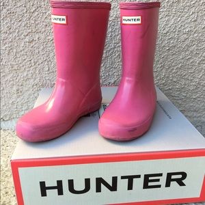 Toddler Pink Hunter Boots Size 11US