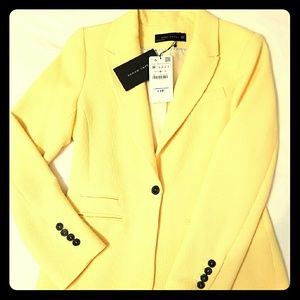 Zara Yellow Wing-Collared Blazer.