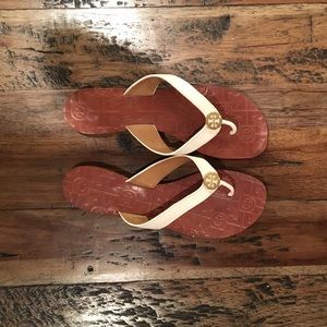 Tory Burch white sandals (never been worn)