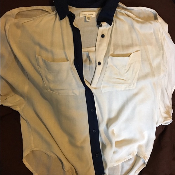 Silence + Noise Cold Shoulder Button Down