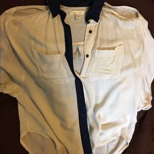 Silence + Noise Cold Shoulder Button Down