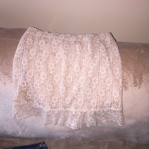 tan lace  mini skirt