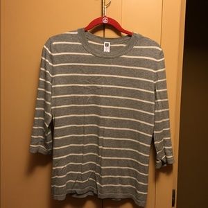 Gap gray large striped sweater - like new