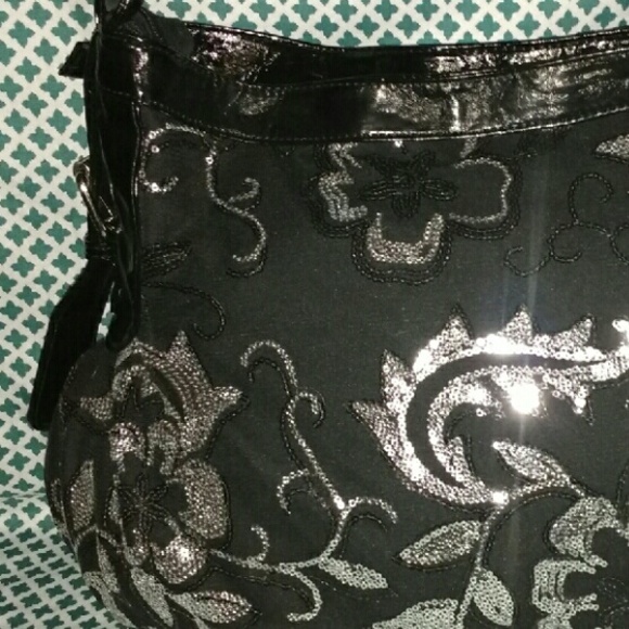 Ornate Floral Shimmer Hobo