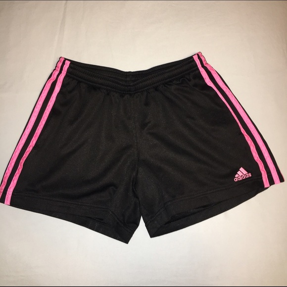 ADIDAS Black & Pink Athletic Shorts