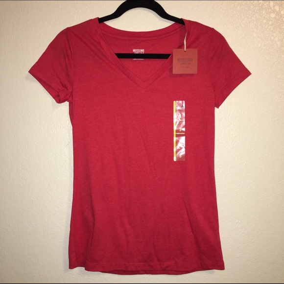 MOSSIMO Red V Neck Tee