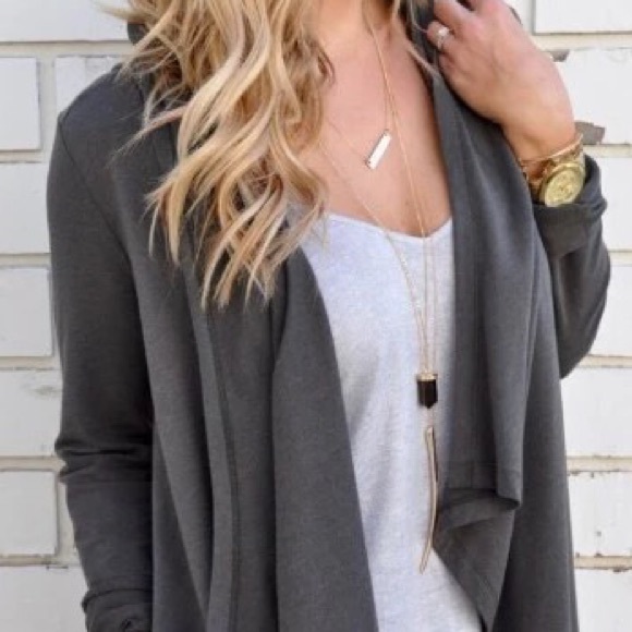 Gray high low jacket - Picture 3 of 4