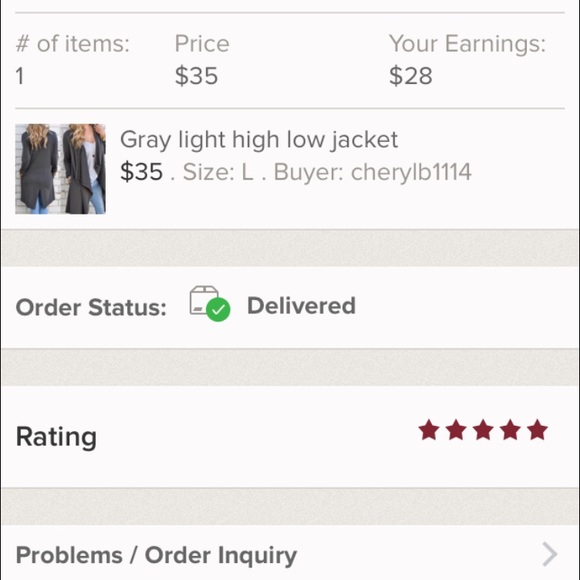 Gray high low jacket - Picture 4 of 4