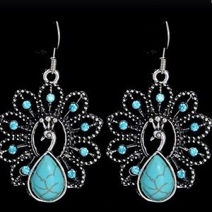 Vintage peacock earrings
