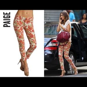Paige "chello" floral skinny jeans.