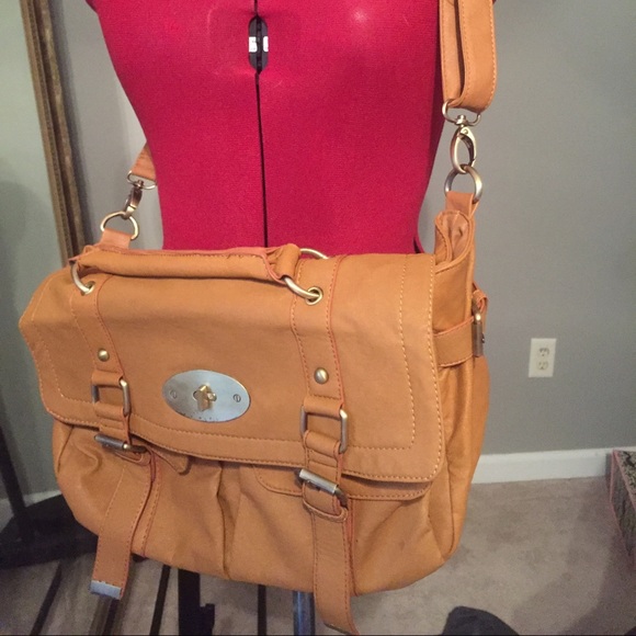 Faux Leather Messenger Bag