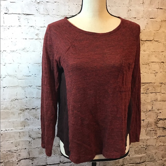 Madewell Tops - Madewell Heathered Burgundy Jersey Top Small Shirt