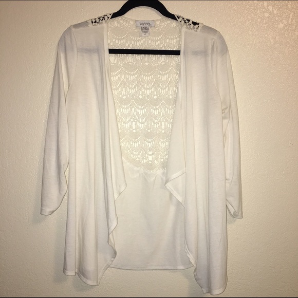 KIRA Cream Crochet Back Cardigan