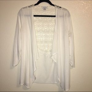 KIRA Cream Crochet Back Cardigan