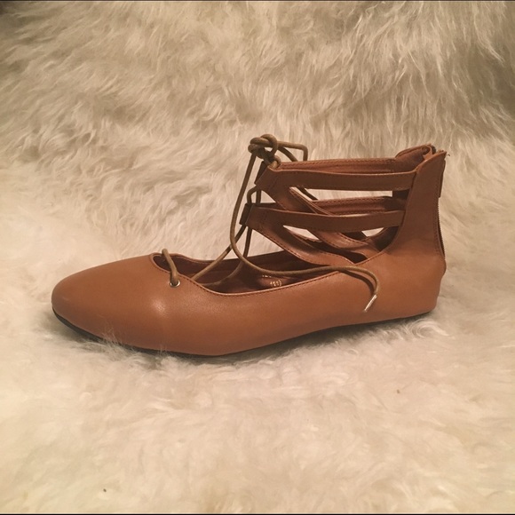 Brown Lace Up Flats